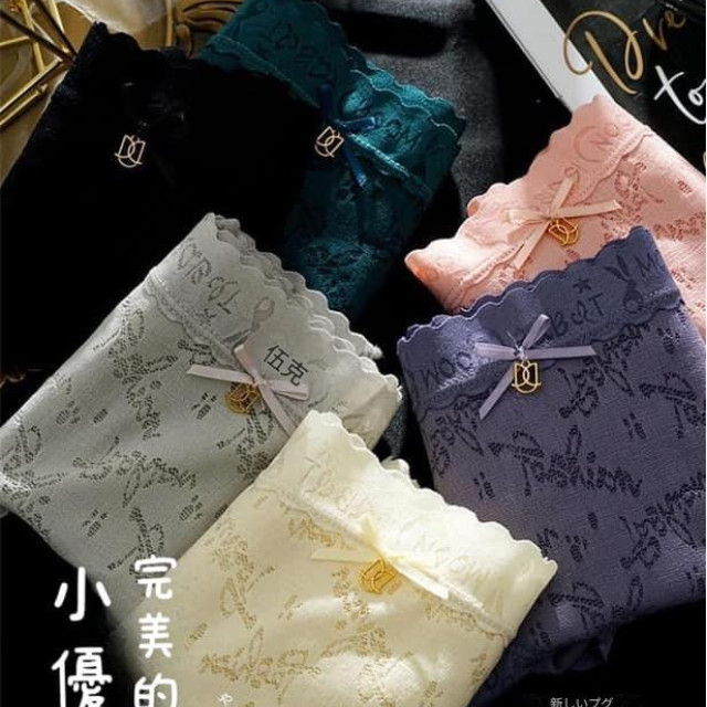 A006-高彈鏤空蕾絲提花內褲 $188