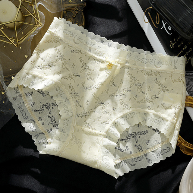 A006-高彈鏤空蕾絲提花內褲 $188